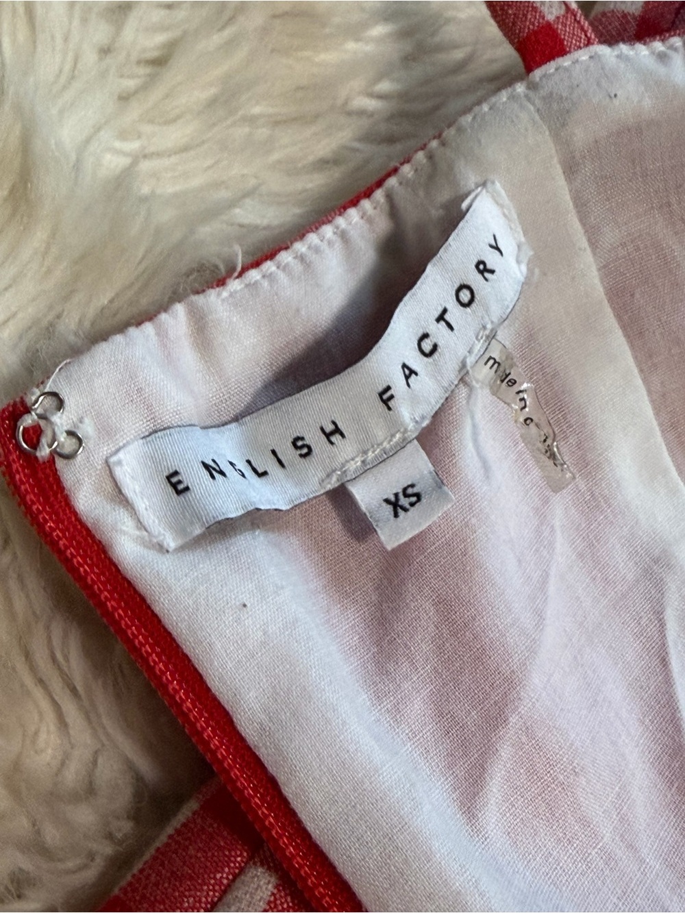 English Factory Gingham Checked Plaid Mini Dress - Size XS - Picture 8 of 9